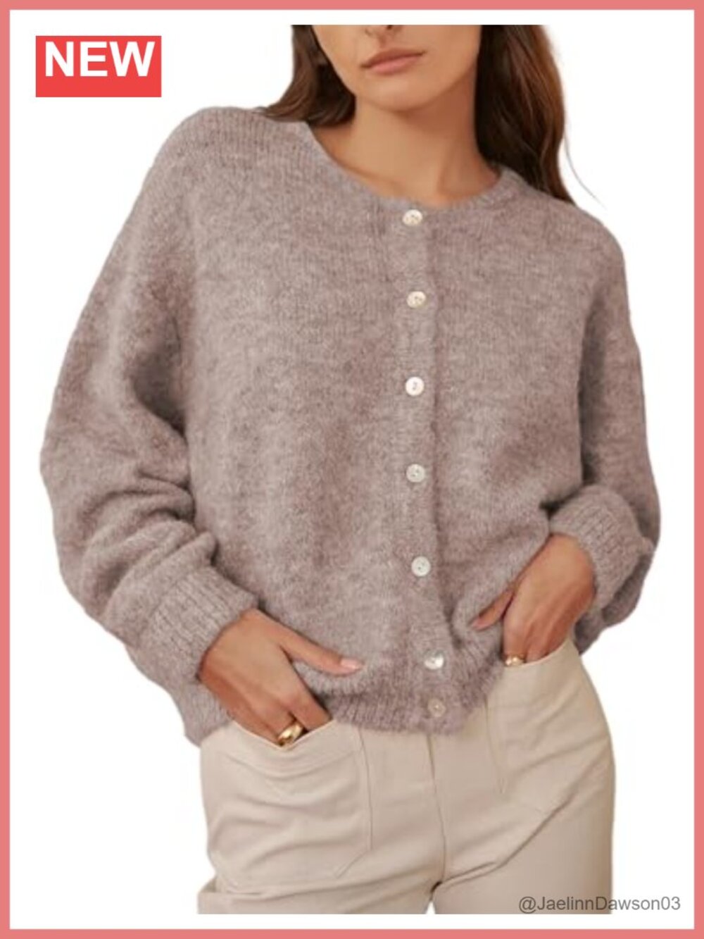 Womens Button Front Cardigan Long Sleeve Knit Loose Fit Casual Top